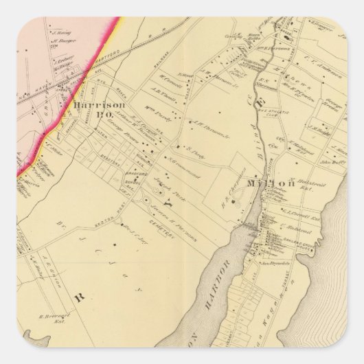 Harrison, Rye, New York 2 Vierkante Sticker (Voorkant)