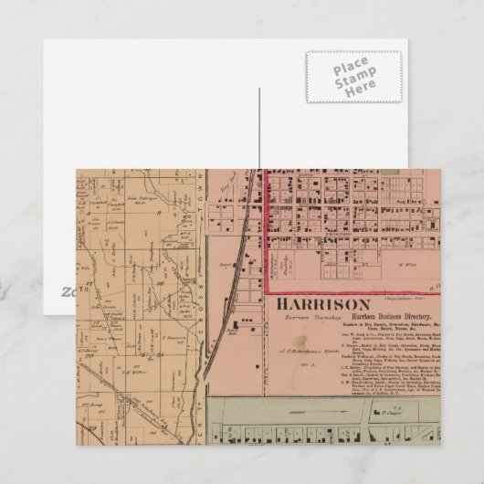 Harrison Township, Ohio Briefkaart (Voorkant / Achterkant)