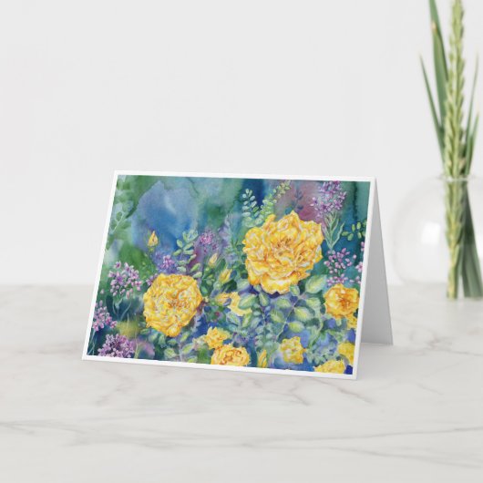 "Harrison Yellow Roses" blanco notiecard Bedankkaart (Voorkant)
