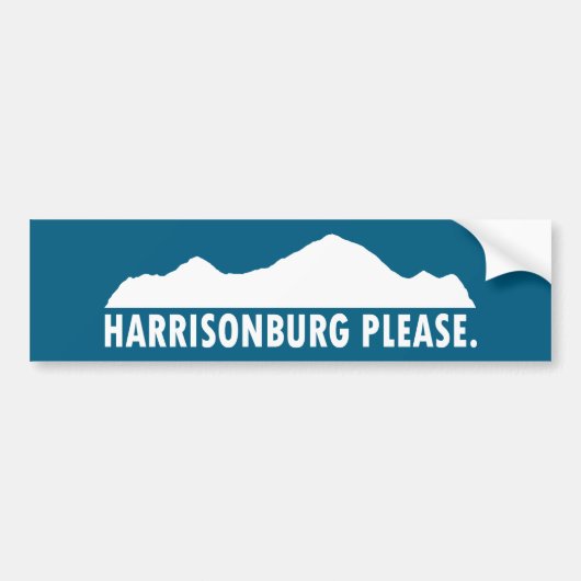 Harrisonburg Virginia Alsjeblieft Bumpersticker (Voorkant)