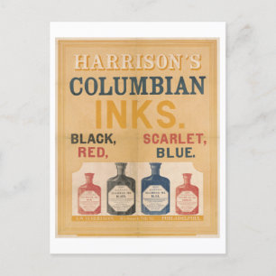 Harrison's Columbian Inks  Advertentie Briefkaart