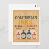Harrison's Columbian Inks Advertentie Briefkaart (Voorkant / Achterkant)