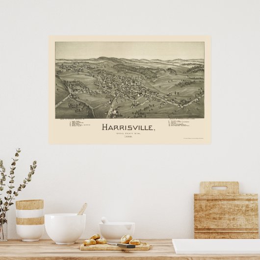 Harrisville, WV Panoramic Map - 1899 Poster (Keuken)