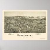 Harrisville, WV Panoramic Map - 1899 Poster (Voorkant)