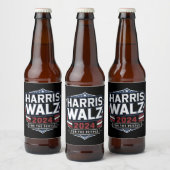 HarrisWaltz 2024 Shirt KamalaHarris TimWaltz 2024 Bier Etiket (Flessen)