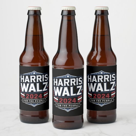 HarrisWaltz 2024 Shirt KamalaHarris TimWaltz 2024 Bier Etiket (Flessen)