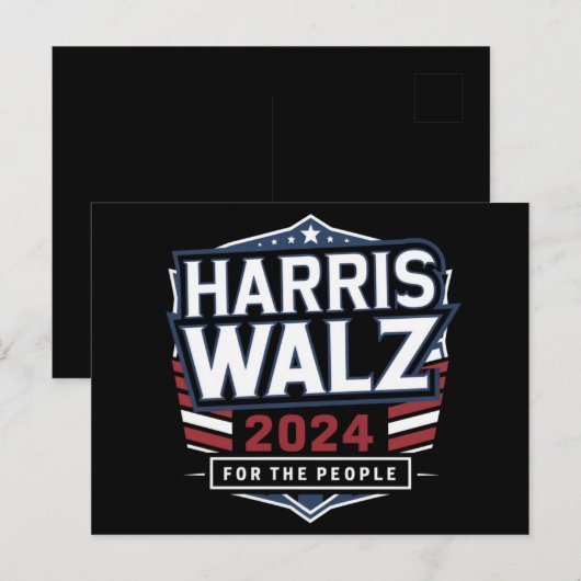 HarrisWaltz 2024 Shirt KamalaHarris TimWaltz 2024 Briefkaart (Voorkant / Achterkant)