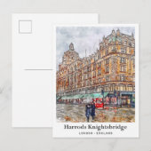 Harrods Knightsbridge London Travel Waterverf Briefkaart (Voorkant / Achterkant)