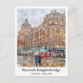 Harrods Knightsbridge London Travel Waterverf Briefkaart (Voorkant)