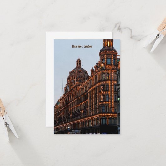 Harrods, Londen Kaart (Voorkant / Achterkant in situ)