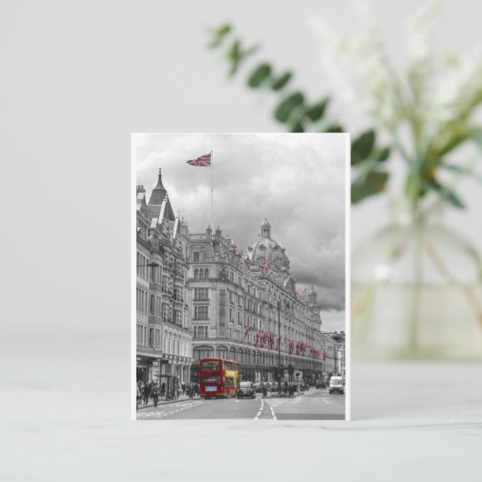 Harrods of Knightsbridge bw hdr Briefkaart (Staand voorkant)