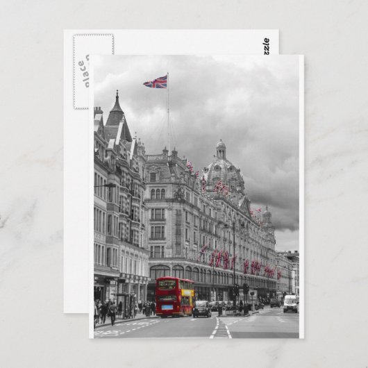 Harrods of Knightsbridge bw hdr Briefkaart (Voorkant / Achterkant)