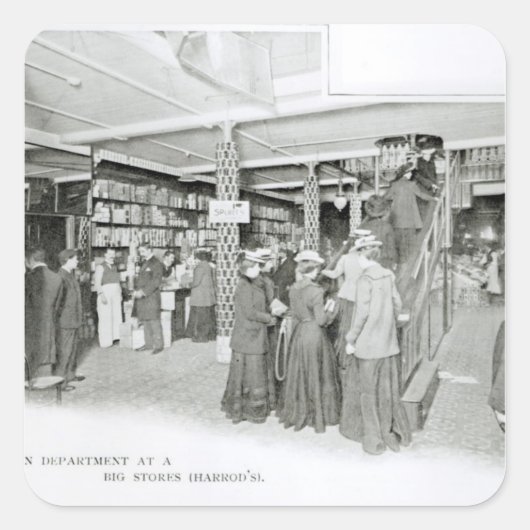 Harrods Provision Department, c.1901 Vierkante Sticker (Voorkant)