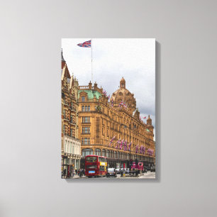 Harrods van Knightsbridge HDR. Canvas Afdruk