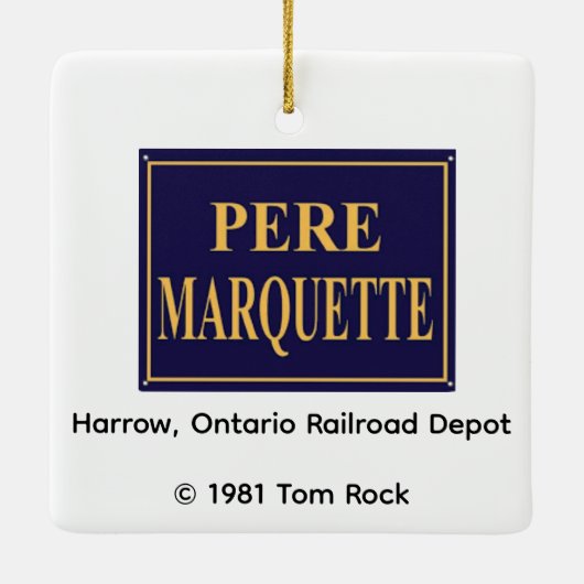 Harrow, ON Depot by Tom Rock Keramisch Ornament (Achterkant)