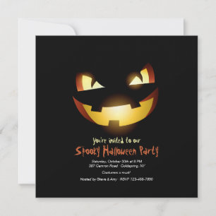 Harrowing Pumpkin Halloween Invitation Kaart