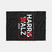Harry B Kamala Harris en Tim W 2024 Fleece Deken (Voorkant (Horizontaal))
