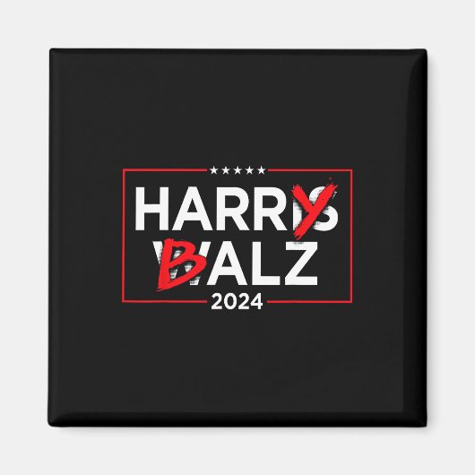 Harry B Kamala Harris en Tim W 2024 Magneet (Voorkant)