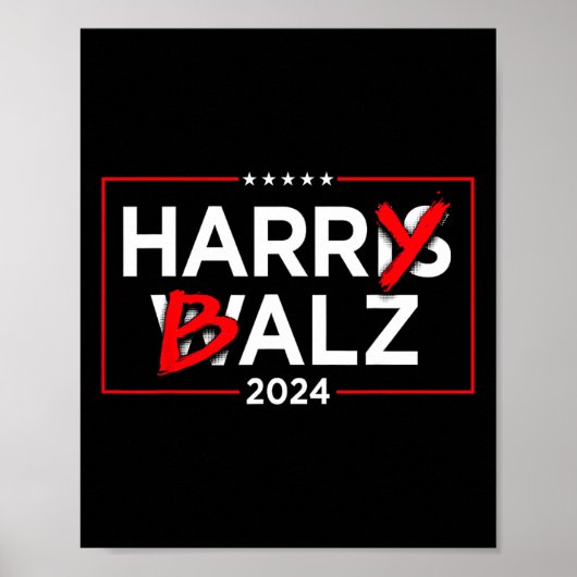 Harry B Kamala Harris en Tim W 2024 Poster (Voorkant)