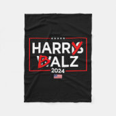 Harry Bheimer Harris 24 Kamala Harris voor Preside Fleece Deken (Voorkant)
