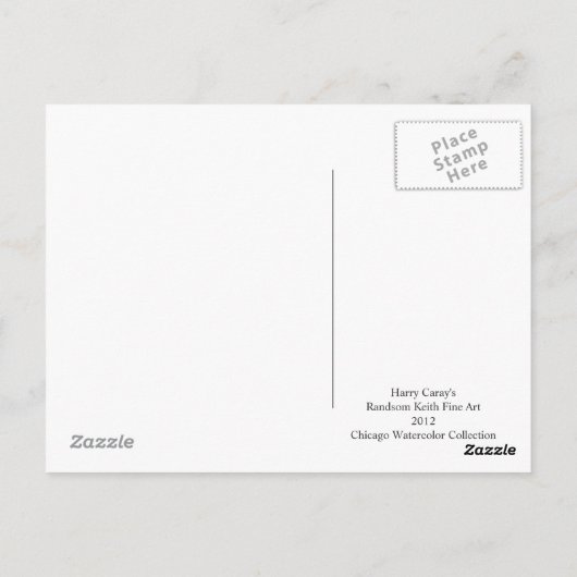 Harry Caray Chicago Art Randsom Art Briefkaart (Achterkant)