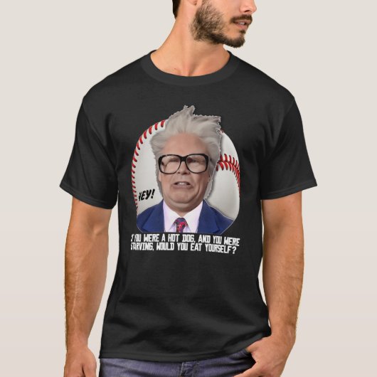 HARRY CARAY Hot Dog funny T-shirt (Voorkant)
