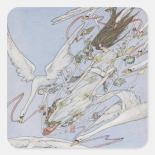 Harry Clarke Wild Swans Square Sticker
