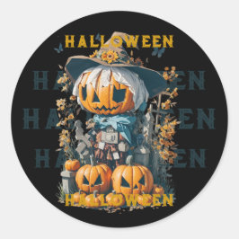 Harry, de Halloween vogelverschrikker Ronde Sticker