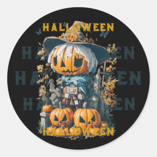 Harry, de Halloween vogelverschrikker Ronde Sticker