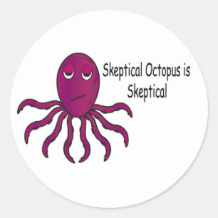 Harry de sceptische octopus ronde sticker