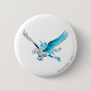 Harry en Hermelien op een Hippogrief Ronde Button 5,7 Cm