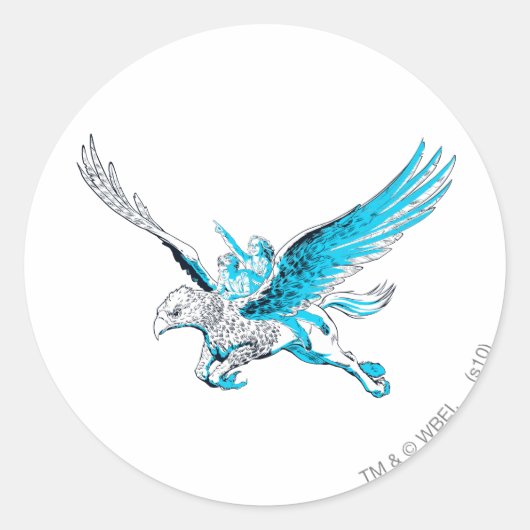 Harry en Hermione op een Hippogriff Ronde Sticker (Voorkant)