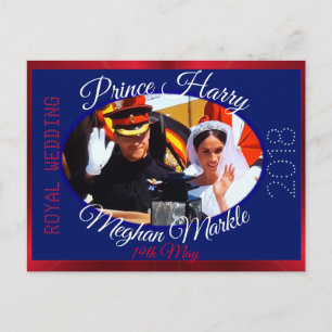 Harry en Meghan foto Royal Wedding Carriage Ride Briefkaart