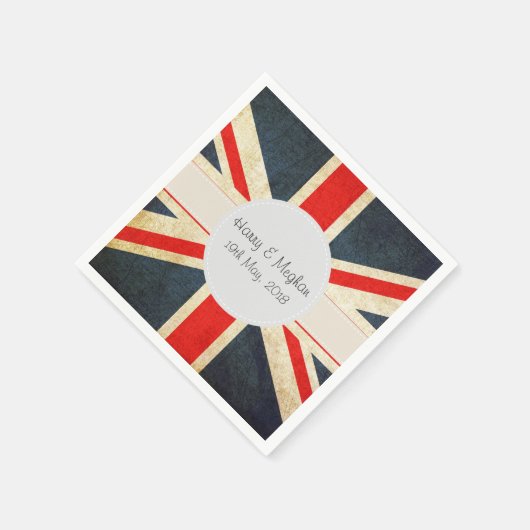 Harry en Meghan koninklijke bruiloft Britse vlag s Servet (Hoek)