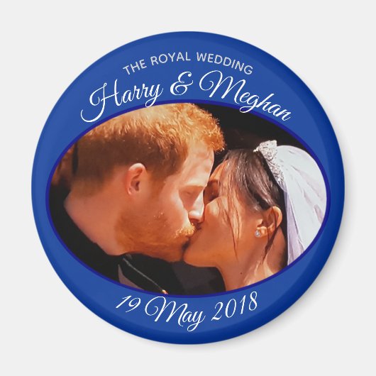 Harry en Meghan kus foto koninklijk huwelijk Magneet (Voorkant)