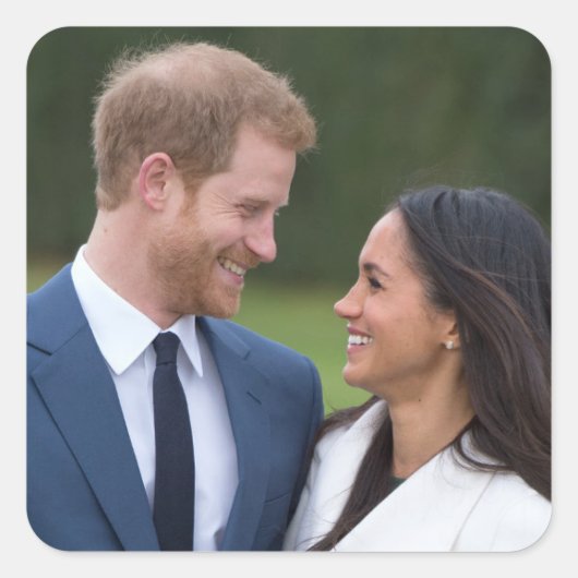Harry en Meghan Markle Royal Wedding Vierkante Sticker (Voorkant)