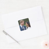 Harry en Meghan Markle Royal Wedding Vierkante Sticker (Envelop)
