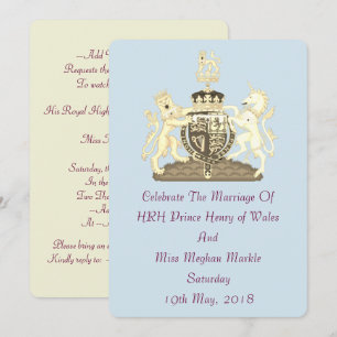 Harry en Meghan Posh Royal Wedding Invitation Kaart