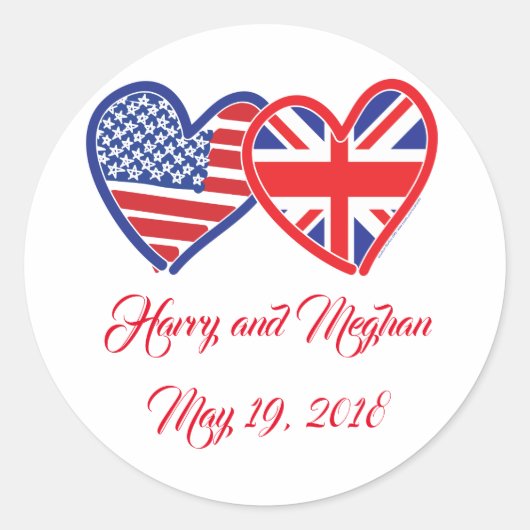 Harry en Meghan Ronde Sticker (Voorkant)