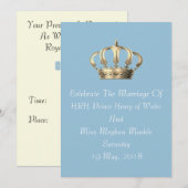 Harry en Meghan Royal Crown Custom Invitation Kaart (Voorkant / Achterkant)