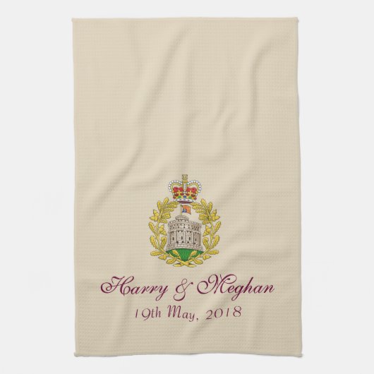 Harry en Meghan Royal Wedding Dish Towel Theedoek (Verticaal)