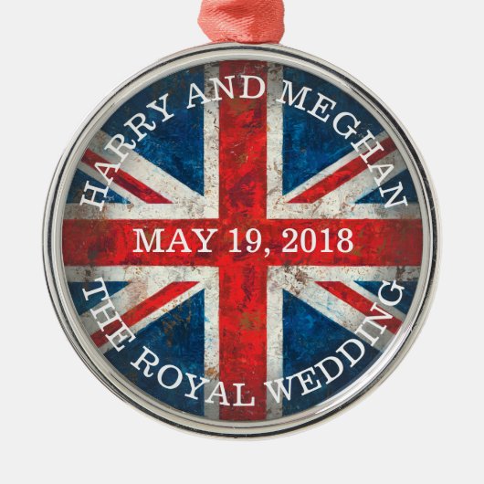 Harry en Meghan Royal Wedding Metalen Ornament (Voorkant)