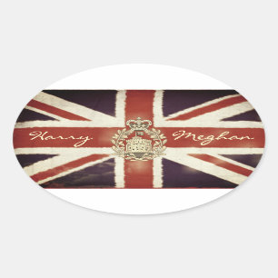 Harry en Meghan Royal Wedding Oval Sticker