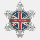 Harry en Meghan Royal Wedding Tin Sneeuwvlok Ornament (Voorkant)