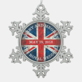 Harry en Meghan Royal Wedding Tin Sneeuwvlok Ornament