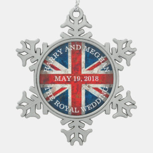Harry en Meghan Royal Wedding Tin Sneeuwvlok Ornament