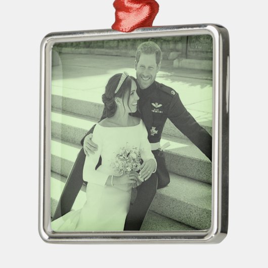 Harry en Meghan trouwportret gestileerd Metalen Ornament (Links)