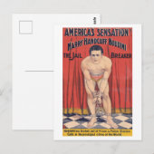 Harry Handcuff Houdini, de gevangenisbreker 1900 Briefkaart (Voorkant / Achterkant)