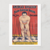 Harry Handcuff Houdini, de gevangenisbreker 1900 Briefkaart (Voorkant)
