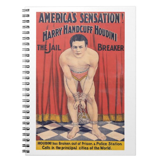 Harry Handcuff Houdini, de gevangenisbreker 1900 Notitieboek (Voorkant)